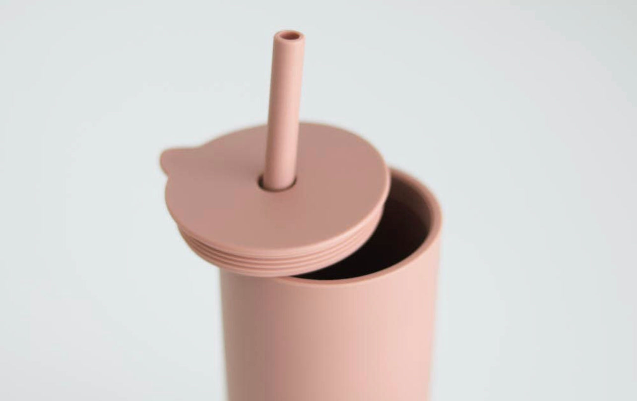 Silicone Tumbler with Straw